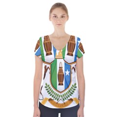 Coat Of Arms Of Puntland Short Sleeve Front Detail Top by abbeyz71