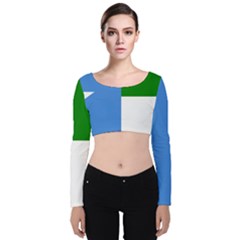 Flag Of West Puntland Velvet Long Sleeve Crop Top by abbeyz71