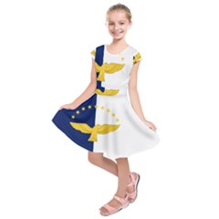 Flag Of Azores Kids  Short Sleeve Dress by abbeyz71