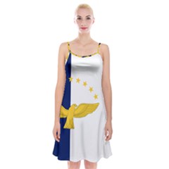 Flag Of Azores Spaghetti Strap Velvet Dress