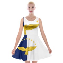 Flag Of Azores Velvet Skater Dress