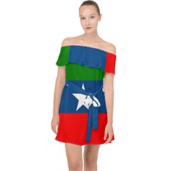 Flag Of Ogaden National Liberation Front Off Shoulder Chiffon Dress by abbeyz71