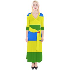 Flag of Beja Congress Quarter Sleeve Wrap Maxi Dress