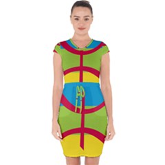 Berber Ethnic Flag Capsleeve Drawstring Dress  by abbeyz71