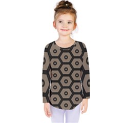 Black Bee Hive Texture Kids  Long Sleeve Tee