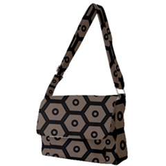 Black Bee Hive Texture Full Print Messenger Bag