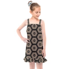 Black Bee Hive Texture Kids  Overall Dress