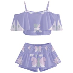 Butterfly Butterflies Merry Girls Kids  Off Shoulder Skirt Bikini by Sapixe