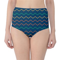 Pattern Zig Zag Colorful Zigzag Classic High-waist Bikini Bottoms