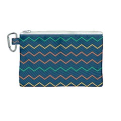 Pattern Zig Zag Colorful Zigzag Canvas Cosmetic Bag (medium)