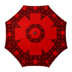 Red Sierpinski Carpet Plane Fractal Golf Umbrellas