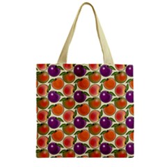 Fruit Tree Salad Pattern Zipper Grocery Tote Bag by emilyzragz