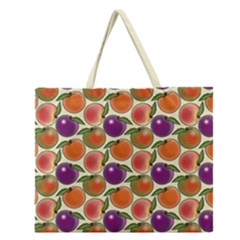 Fruit Tree Salad Pattern Zipper Large Tote Bag by emilyzragz