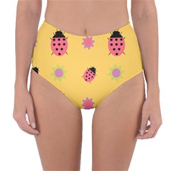 Ladybug Seamlessly Pattern Reversible High-waist Bikini Bottoms