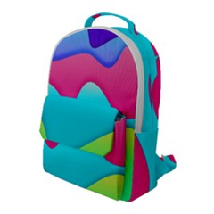 Lines Curves Colors Geometric Lines Flap Pocket Backpack (large)