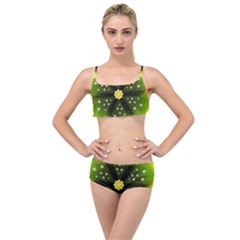 Christmas Flower Nature Plant Layered Top Bikini Set by Sapixe