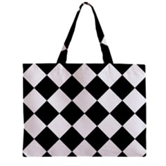 Grid Domino Bank And Black Zipper Mini Tote Bag by Sapixe