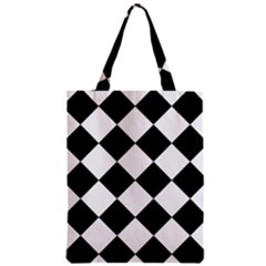 Grid Domino Bank And Black Zipper Classic Tote Bag by Sapixe