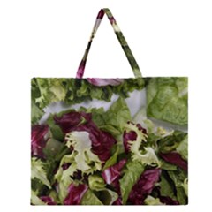 Salad Lettuce Vegetable Zipper Large Tote Bag by Sapixe