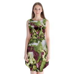 Salad Lettuce Vegetable Sleeveless Chiffon Dress  