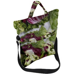 Salad Lettuce Vegetable Fold Over Handle Tote Bag