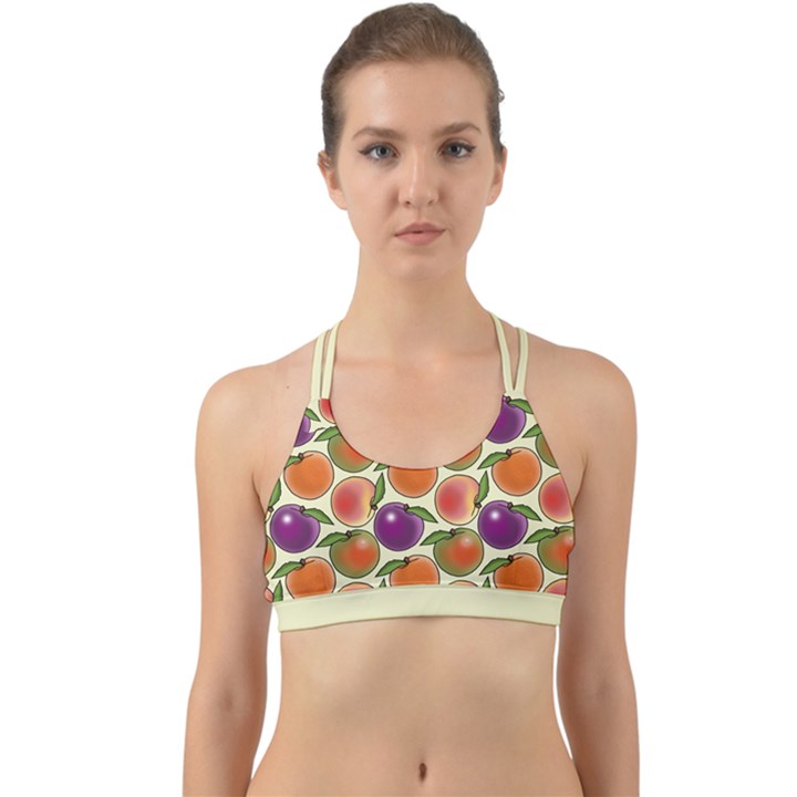 Fruit Tree Salad Pattern Back Web Sports Bra