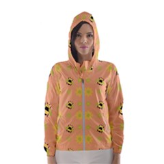 Bee A Bug Nature Wallpaper Hooded Windbreaker (women)