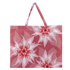 Flower Leaf Nature Flora Floral Zipper Large Tote Bag