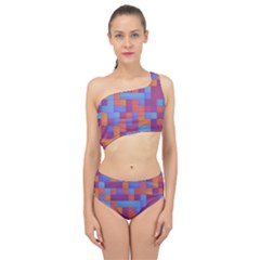 Squares Background Geometric Modern Spliced Up Two Piece Swimsuit