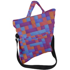 Squares Background Geometric Modern Fold Over Handle Tote Bag