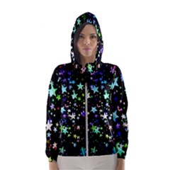 Christmas Star Gloss Lights Light Hooded Windbreaker (women)