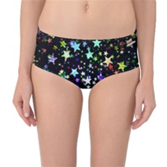Christmas Star Gloss Lights Light Mid-waist Bikini Bottoms by Sapixe
