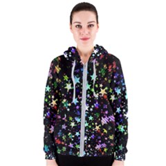 Christmas Star Gloss Lights Light Women s Zipper Hoodie