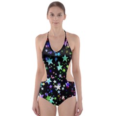 Christmas Star Gloss Lights Light Cut-out One Piece Swimsuit by Sapixe