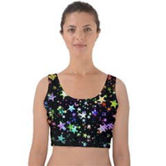 Christmas Star Gloss Lights Light Velvet Crop Top by Sapixe