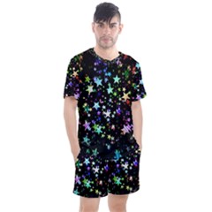 Christmas Star Gloss Lights Light Men s Mesh Tee And Shorts Set