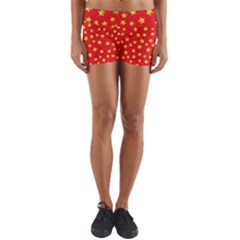 Pattern Stars Multi Color Yoga Shorts by Sapixe