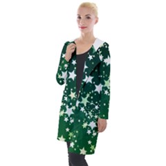 Christmas Star Advent Background Hooded Pocket Cardigan