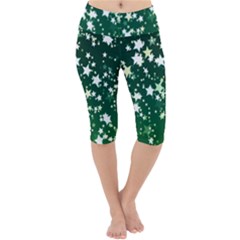 Christmas Star Advent Background Lightweight Velour Cropped Yoga Leggings