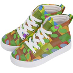 Easter Egg Happy Easter Colorful Kid s Hi-top Skate Sneakers by Sapixe