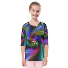 Abstract Art Color Design Lines Kids  Quarter Sleeve Raglan Tee