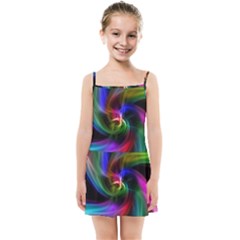 Abstract Art Color Design Lines Kids Summer Sun Dress by Sapixe