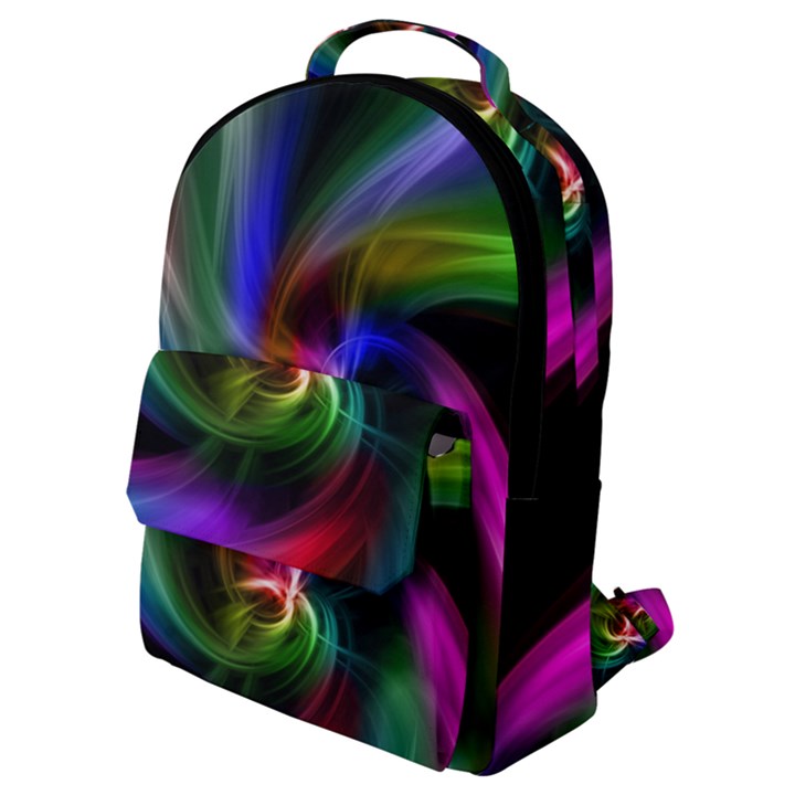 Abstract Art Color Design Lines Flap Pocket Backpack (Small)