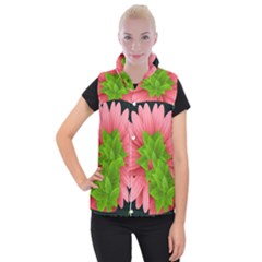 Plant Flower Flowers Design Leaves Women s Button Up Vest