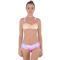 Rainbow Pontilism Background Criss Cross Bikini Set by Sapixe