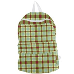 Geometric Tartan Pattern Square Foldable Lightweight Backpack by Sapixe