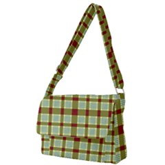 Geometric Tartan Pattern Square Full Print Messenger Bag by Sapixe