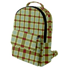 Geometric Tartan Pattern Square Flap Pocket Backpack (small) by Sapixe