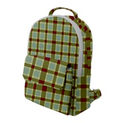 Geometric Tartan Pattern Square Flap Pocket Backpack (large) by Sapixe