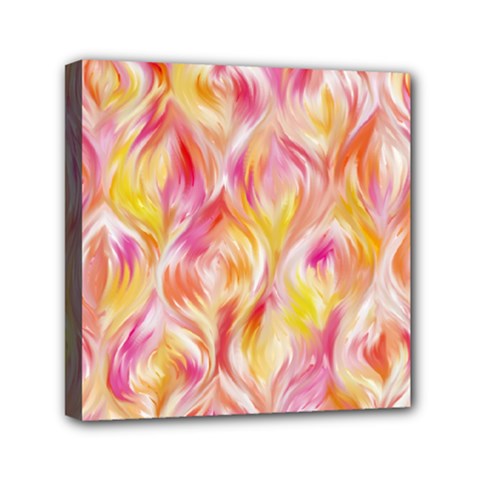 Pretty Painted Pattern Pastel Mini Canvas 6  X 6  (stretched)